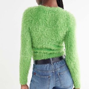 Urban Outfitters Fuzzy Green Cardigan